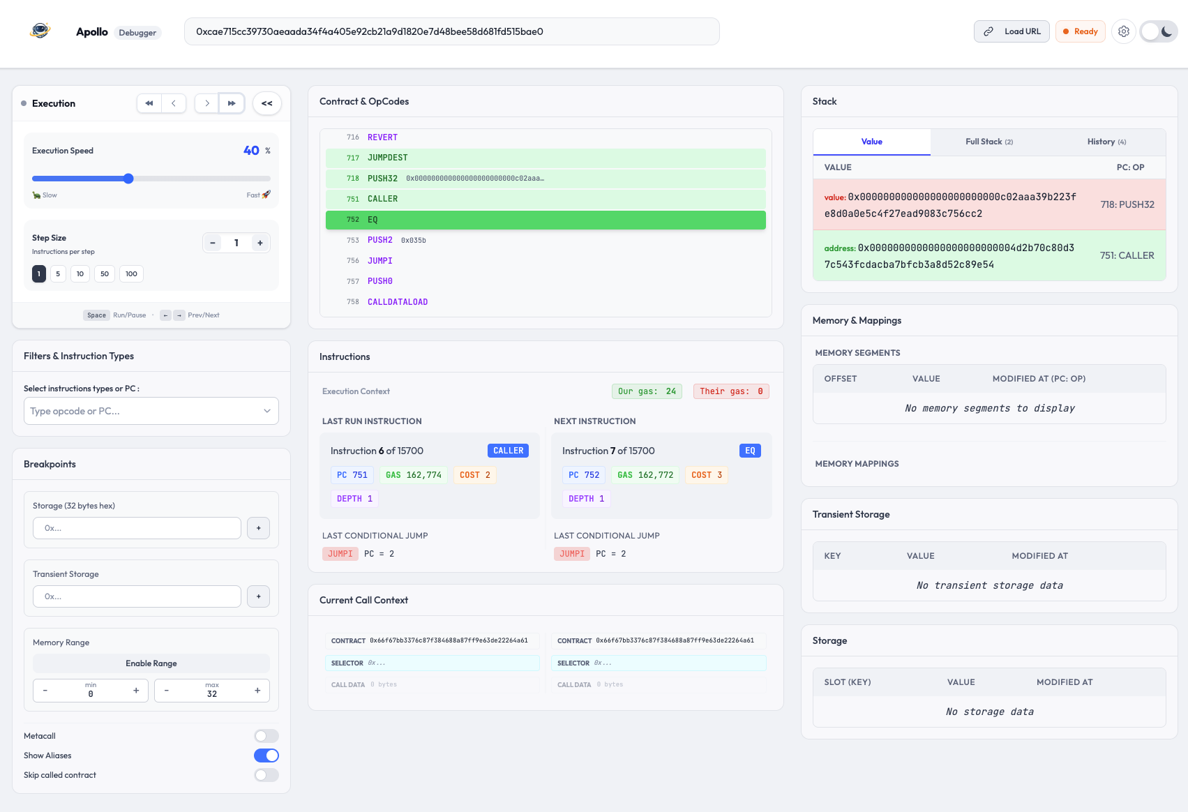 Apollo main interface